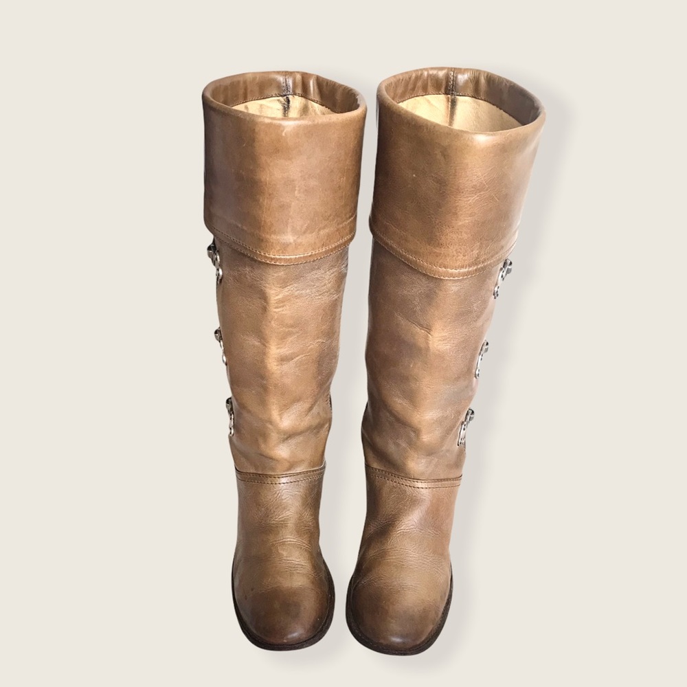 RARE Frye Paige Clovertab Vintage Leather Boots - Picture 3 of 16